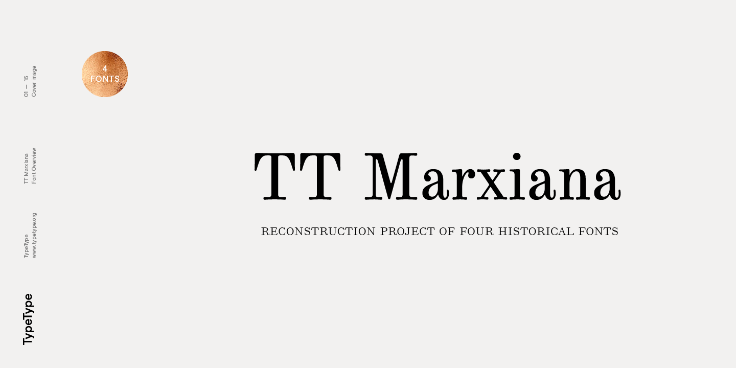 Beispiel einer TT Marxiana Antiqua Italic-Schriftart